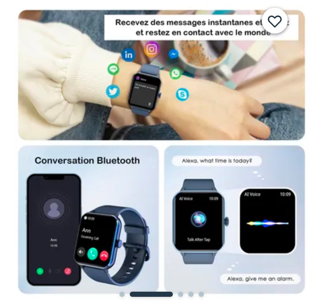 Montre connectée Sport/Santé Blackview R50 iOS/Androïd bleue