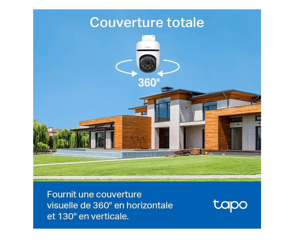 Tapo Caméra Wifi de surveillance extérieure motorisée 2K 360 iOS/Androïd -10.000F