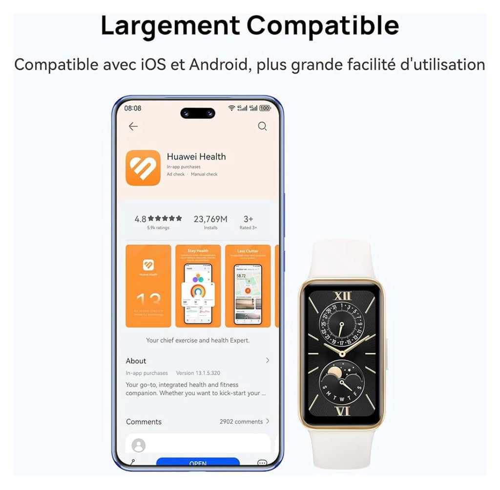 Montre connectée Sport/Santé Huawei Band 9 noire iOS/Androïd -10.000F