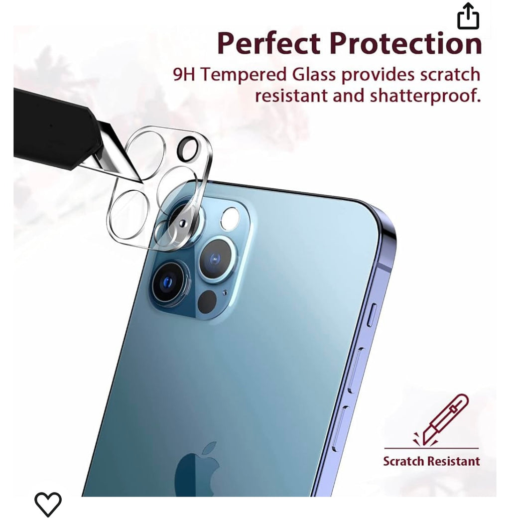 Protection verre trempé caméras arrière IPhone 12 Pro (pack de 2) -Destockage !!!