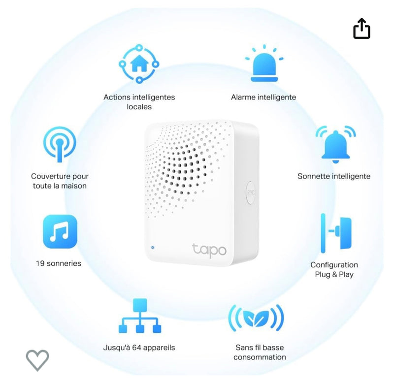 Tapo Smart Hub Wifi iOS/Androïd -4.900F