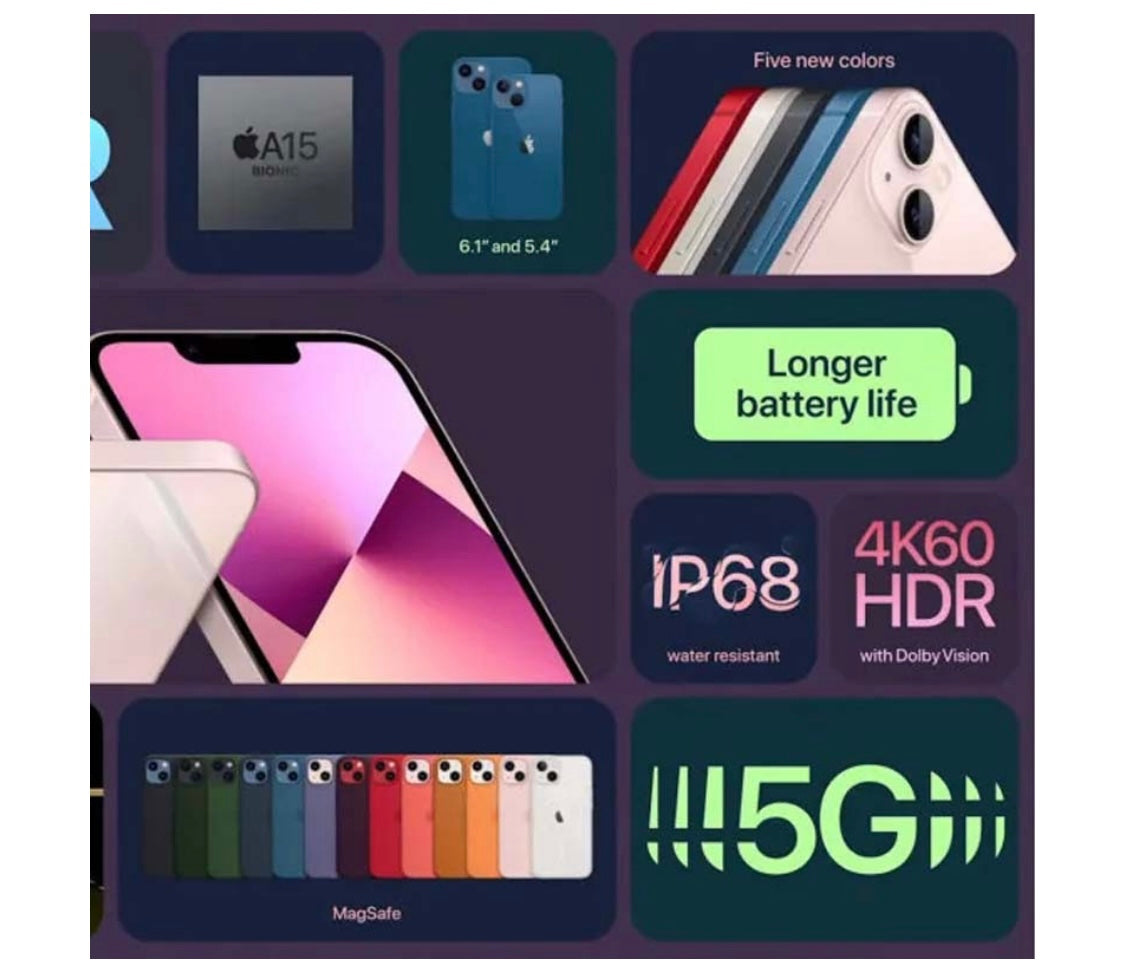 iPhone 13 mini 256 Go bleu 5g/Lte + Coque/verre protection (1ère main !!!)