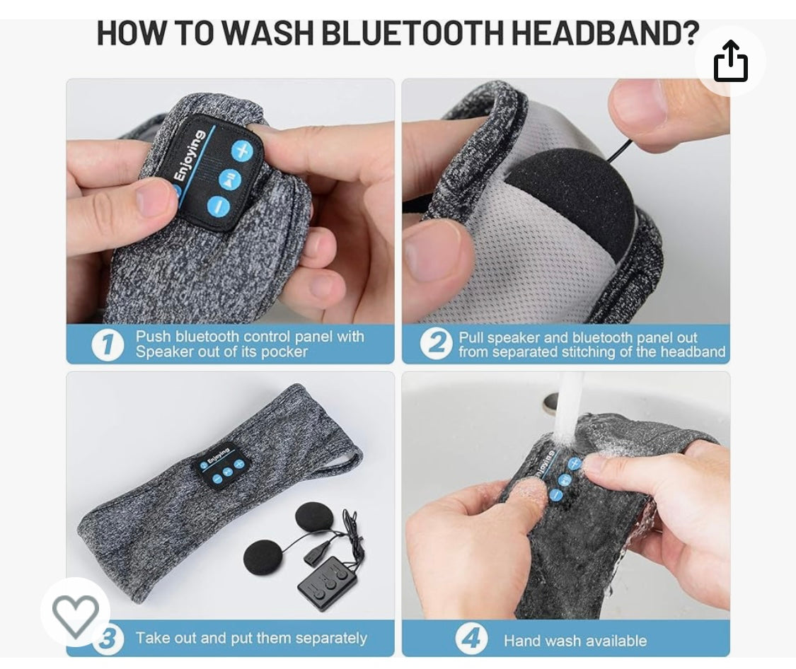 Casque sommeil et Bandeau sport Bluetooth -4.900F