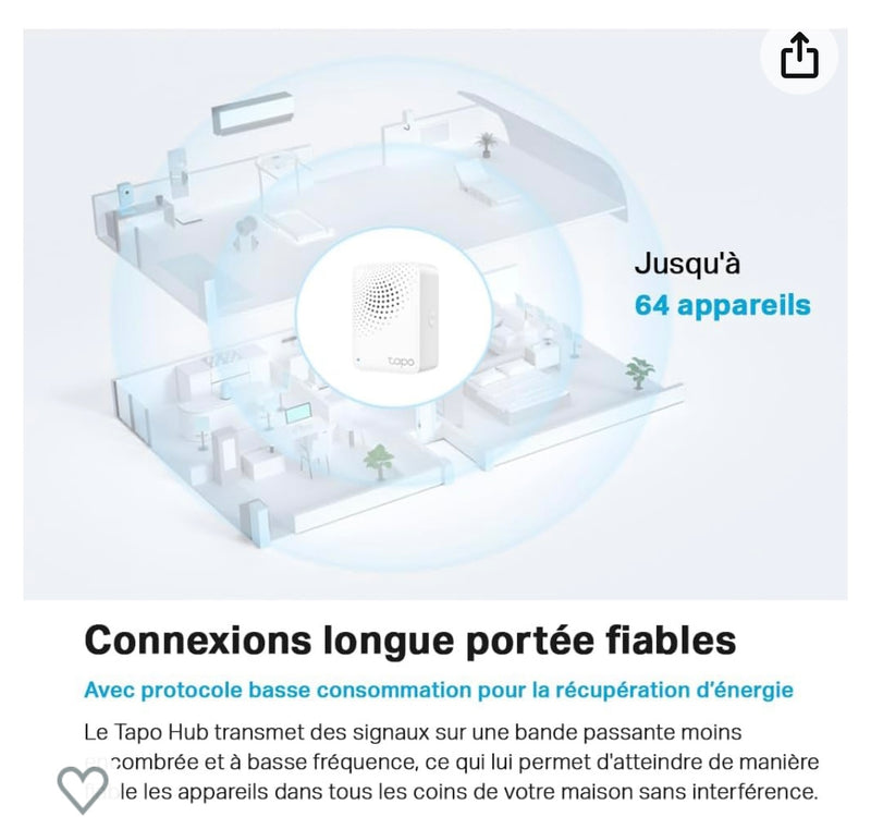 Tapo Smart Hub Wifi iOS/Androïd -4.900F