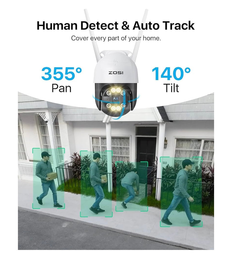 Pack 4 Caméras surveillance motorisée + Ecran + Stockage 1Tb WiFi extérieur 360 iOS/Androïd -19.900F