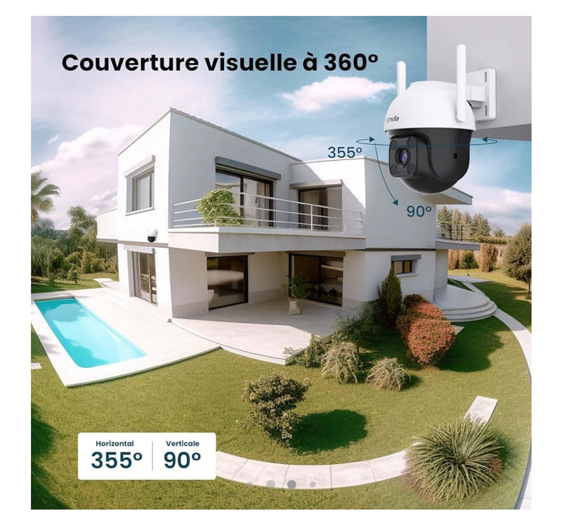 Caméra surveillance motorisée WiFi extérieure 360 (iOS/Androïd) -10.000F