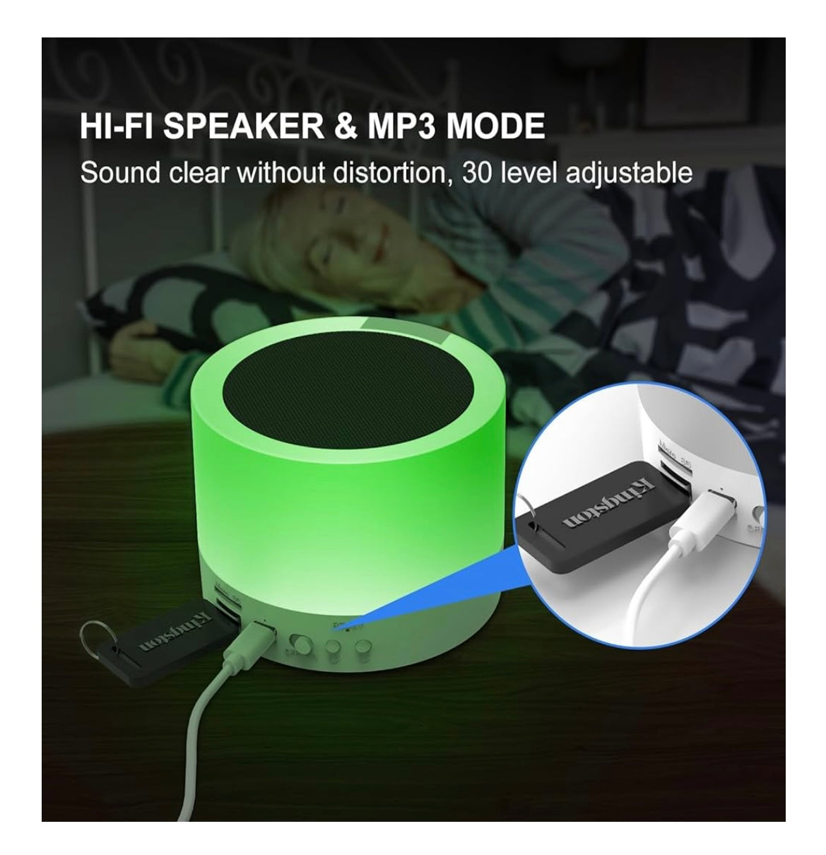 Enceinte Bluetooth 5 en 1 Réveil MP3 Lampe chevet -5.000F