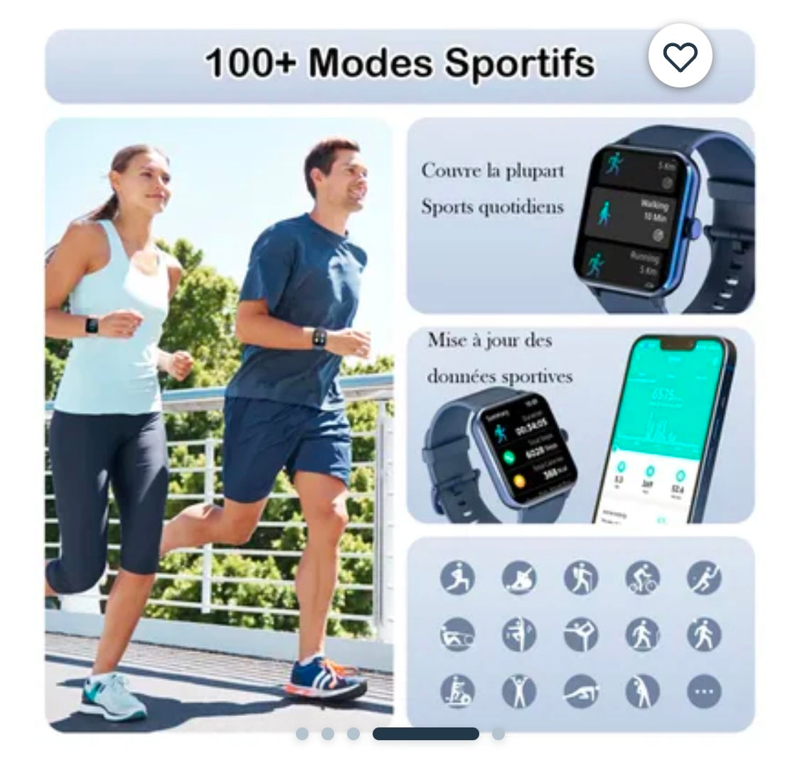 Montre connectée Sport/Santé Blackview R50 iOS/Androïd bleue