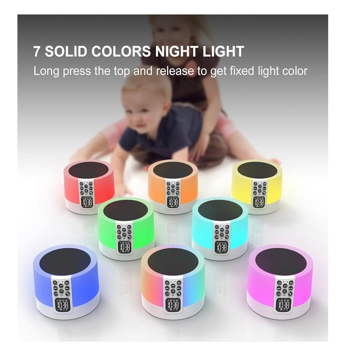 Enceinte Bluetooth 5 en 1 Réveil MP3 Lampe chevet -5.000F