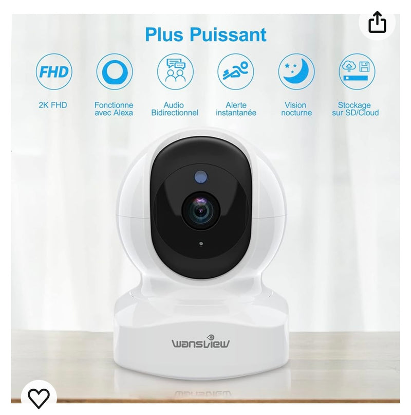 Caméra IP de Surveillance Wi-Fi wireless -19.900 F