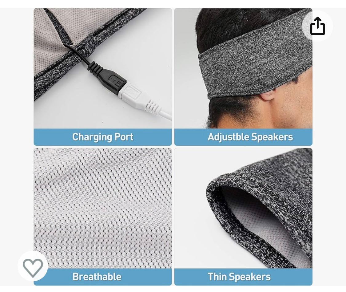 Casque sommeil et Bandeau sport Bluetooth -4.900F