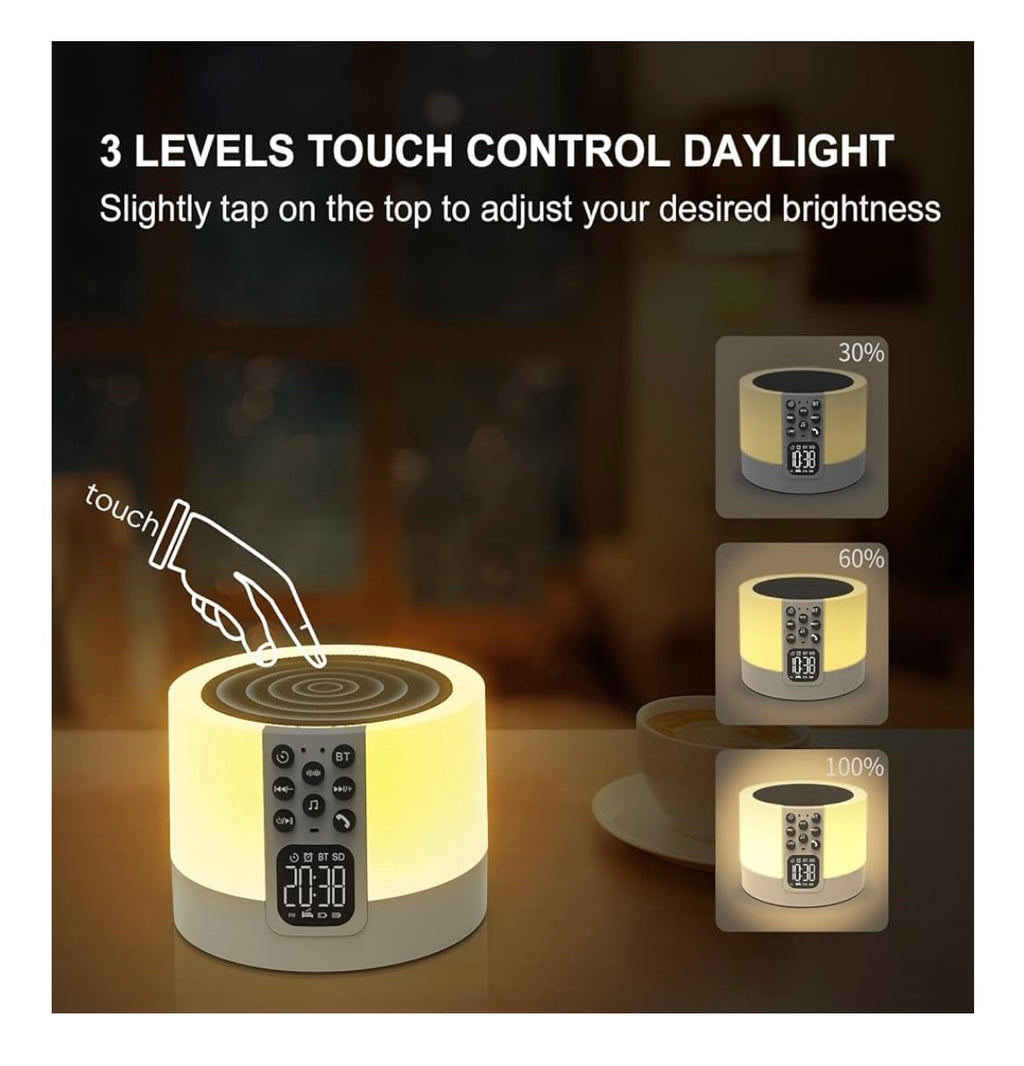 Enceinte Bluetooth 5 en 1 Réveil MP3 Lampe chevet -5.000F