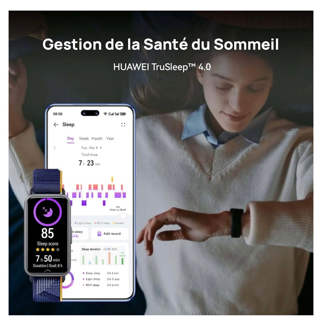 Montre connectée Sport/Santé Huawei Band 9 noire iOS/Androïd -10.000F