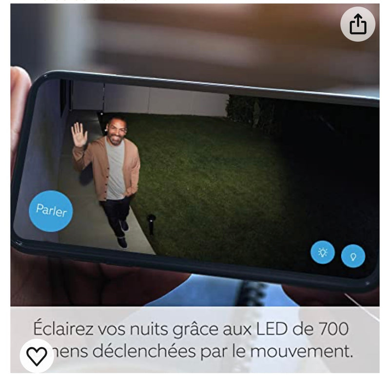 Blink Outdoor Caméra autonome Wifi + Floodlight (surveillance extérieure) iOS/Androïd -50.000F