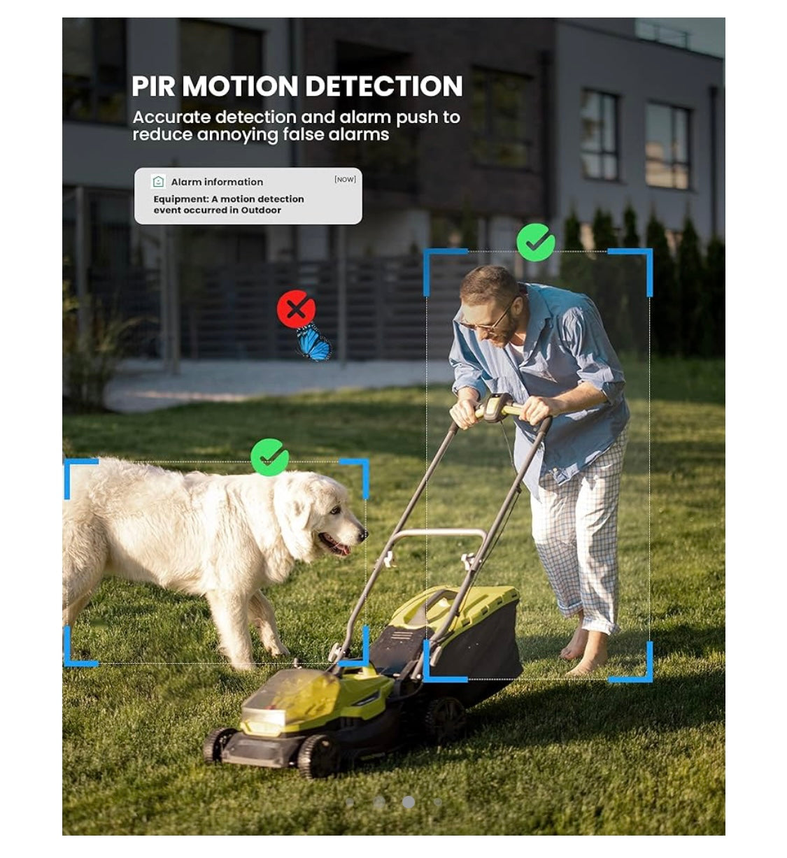 Hooise Caméra Wifi de surveillance extérieure 2K avec panneau solaire iOS/Androïd -10.000F