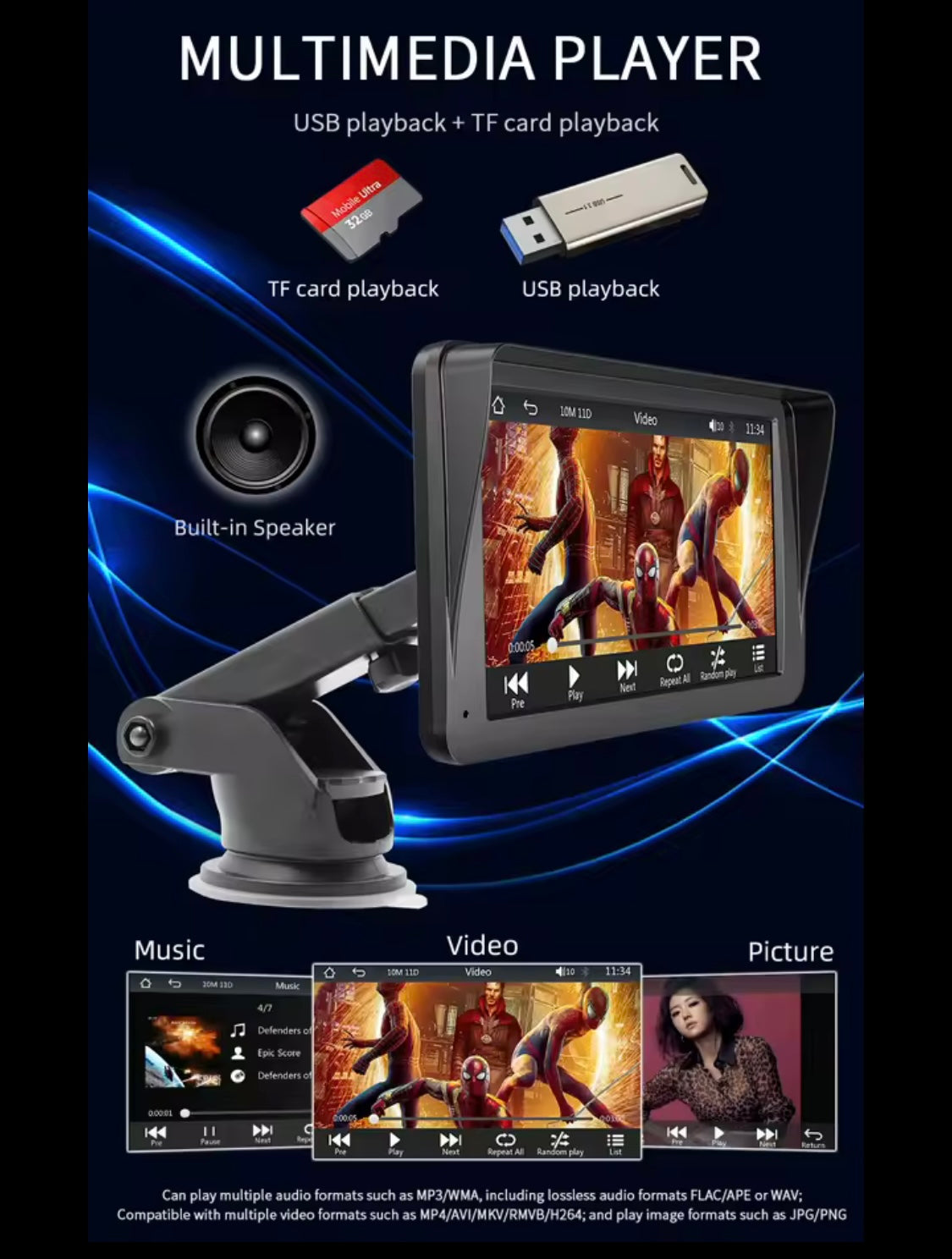 CarPlay et Android auto écran 7’ wireless