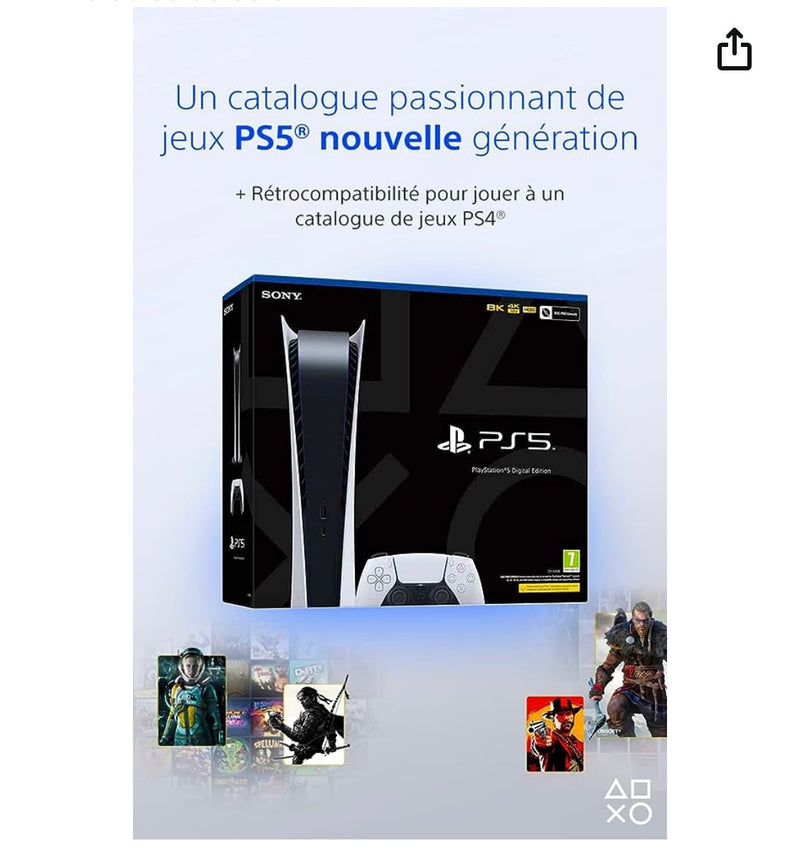 Promo PS5 Console de jeu + 2 jeux -100.000F