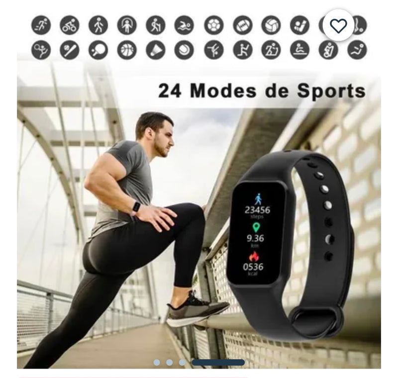 Montre Sport Connectée R1 iOS/Androïd noire -10.000F