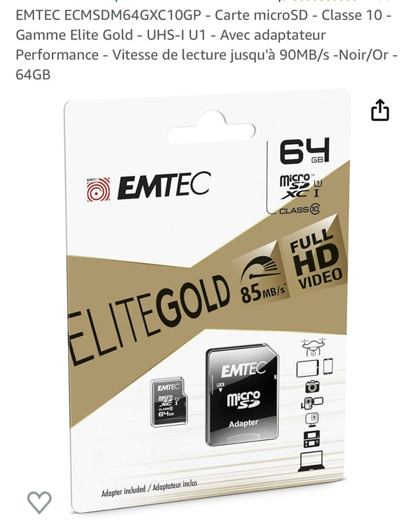 Carte Micro SDHC 64 gb -5.000 F