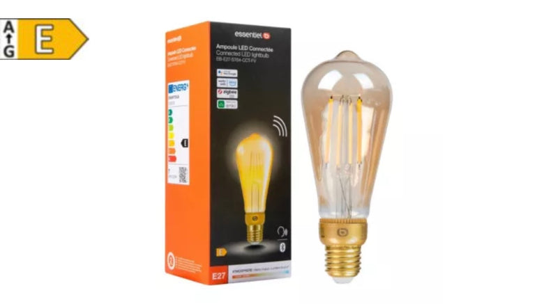 Essentiel B Ampoule connectée 800 lumens White Edison à Filaments Wifi iOS/Androïd E27 -5.000F