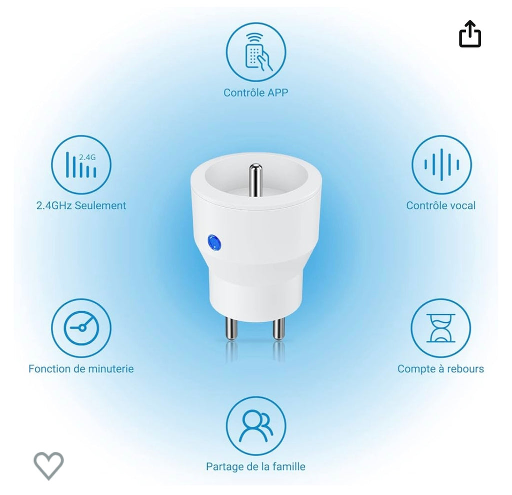 Prise connectée Surnice Wifi iOS/Androïd -5.000F