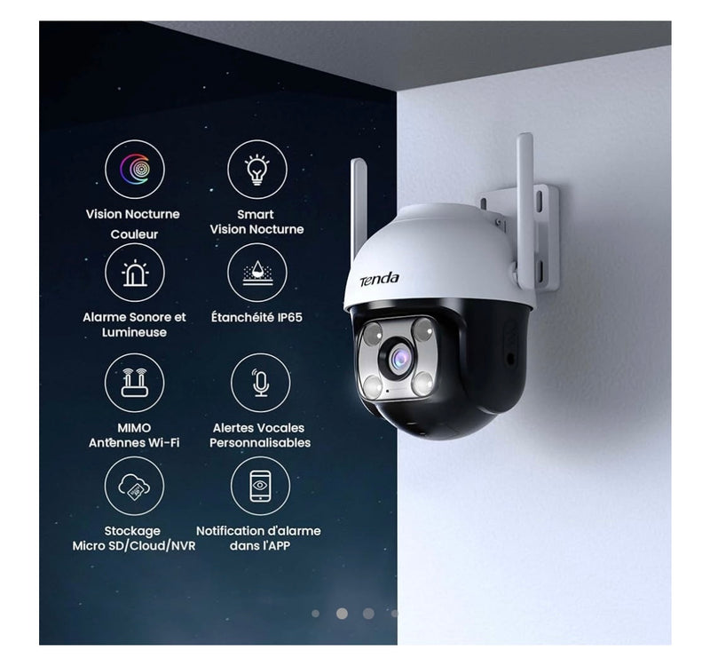 Caméra surveillance motorisée WiFi extérieure 360 (iOS/Androïd) -10.000F