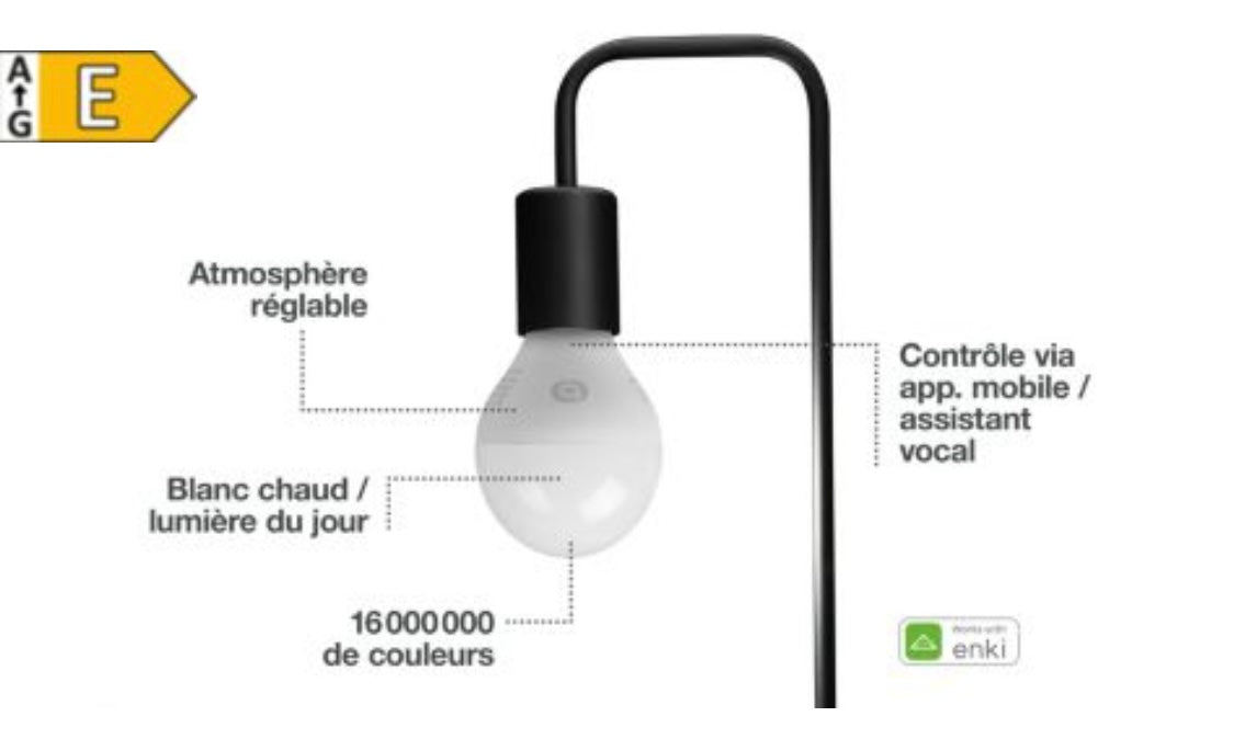 Essentiel B Ampoule connectée 470 lumens White & Color Wifi iOS/Androïd E14 -5.000F