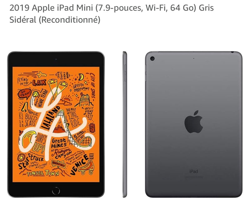 Tablette 7.9" iPad mini 5 (64 gb/Wifi) reconditionné !!!