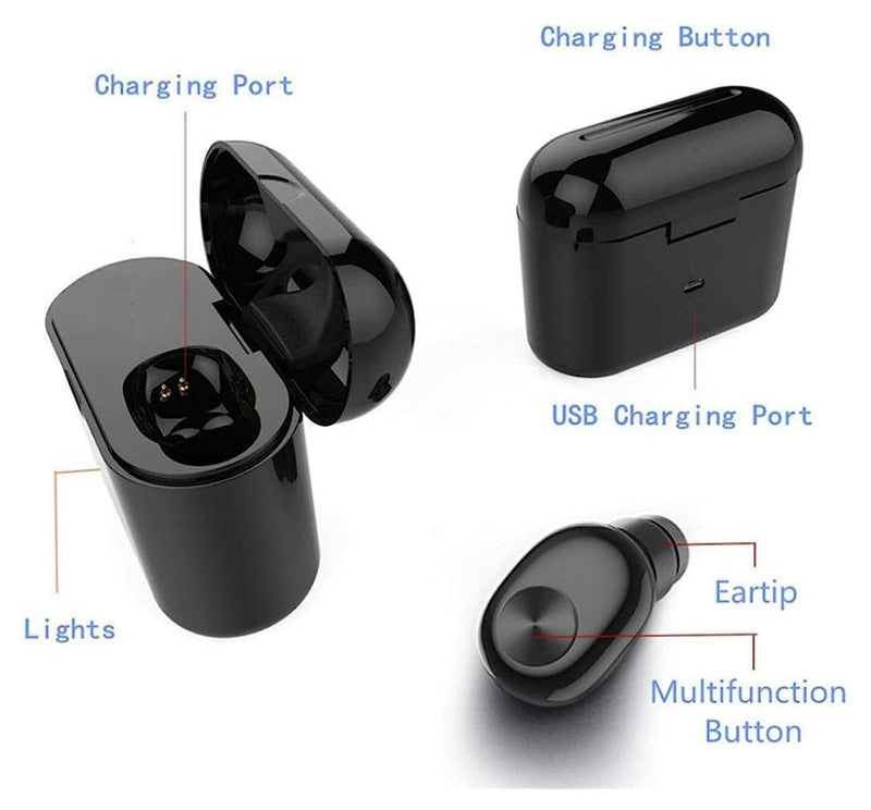 Oreillette Bluetooth 4.2 Noir «Style EarPods» -50%