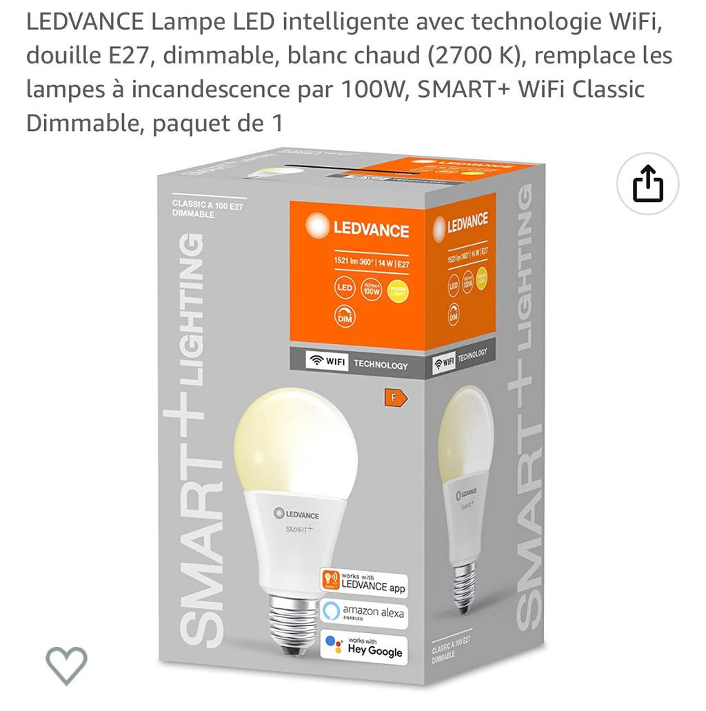 Ampoule connectée Wifi iOS/Androïd -5.000F