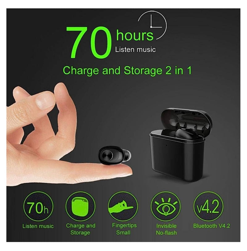 Oreillette Bluetooth 4.2 Noir «Style EarPods» -50%