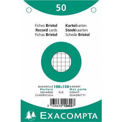 Fiches Bristol 100x150 perf quadrillé étui de 50 -15% - GEO Gabon Shop Online 