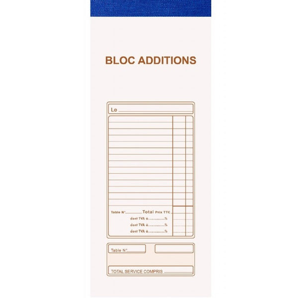 Bloc Additions 9.1x22.5cm 50 feuillets dupli autocopiants -20% - GEO Gabon Shop Online 