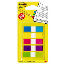 Post-it index 11.9x43.1mm 5 coul (5x20) -20% - GEO Gabon Shop Online 