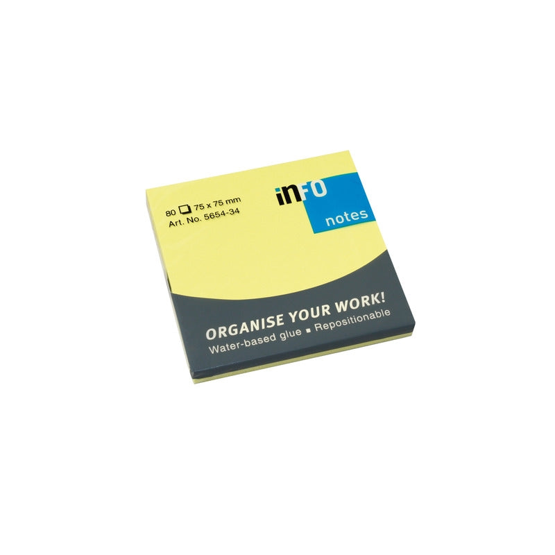 Notes adhésives Jaune fluo 75x75mm (80) -20% - GEO Gabon Shop Online 