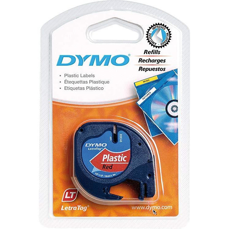 DYMO LT100H Rouleau Etiquettes Plast Rouge 12mm -20% - GEO Gabon Shop Online