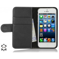 Etui/Folio Cuir noir IPhone Porte-Cartes 5/5S/SE Destockage !!! - GEO Gabon Shop Online