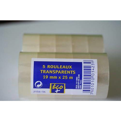 Adhésifs transparents 25mx19mm (5 rouleaux) -25% - GEO Gabon Shop Online 