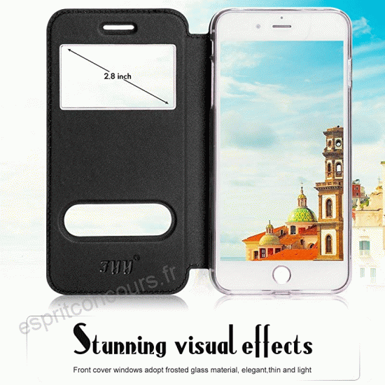 Etui/Coque Rabat noir IPhone 6/6S -Destockage !!! - GEO Gabon Shop Online