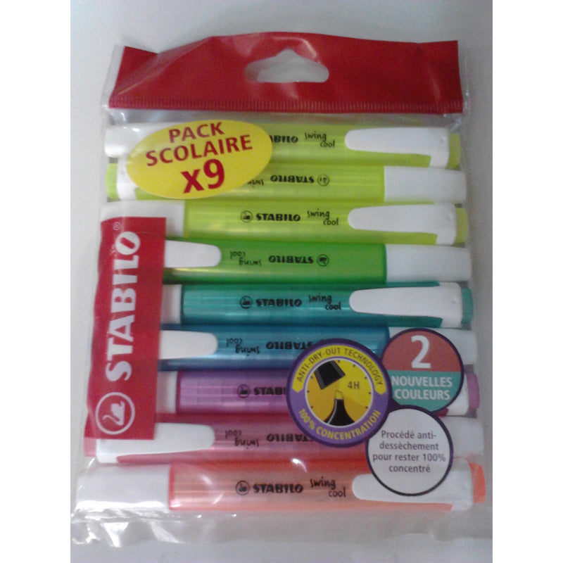 Surligneurs Swing Cool 6+3 jaunes sachet de 9 -20% - GEO Gabon Shop Online 