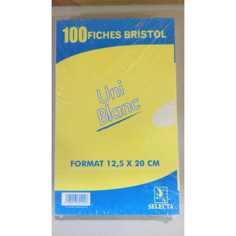 Fiches Bristol 125x200 Uni blanc paquet de 100 -20% - GEO Gabon Shop Online 