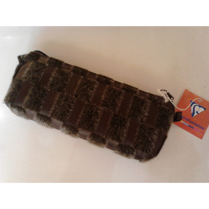 Trousse fantaisie fourrure marron -Destockage !!! - GEO Gabon Shop Online 