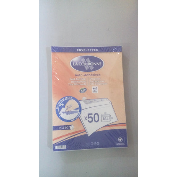 Pochettes Vélin blanc C5 162x229 paquet de 50 -30% - GEO Gabon Shop Online 