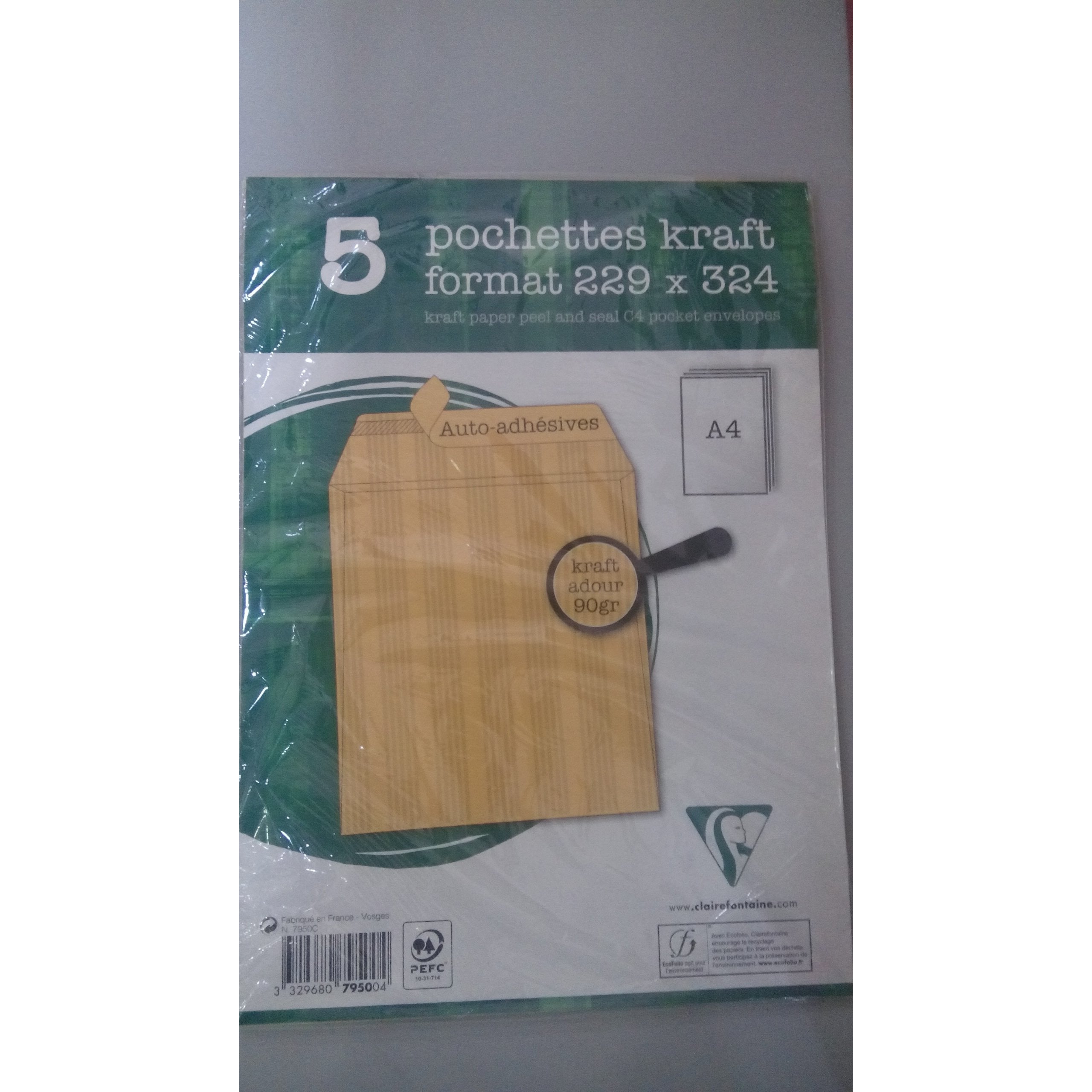 Pochettes kraft Adour A4 229x324 paquet de 5 -20% - GEO Gabon Shop Online 