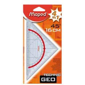 Equerre plastique Geo Technic 4 en 1 45°/45° 16cm -33% - GEO Gabon Shop Online 
