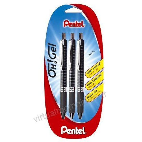 Rollers OH’GEL Encre Gel bleu/rouge/noir blister 3 -30% - GEO Gabon Shop Online 