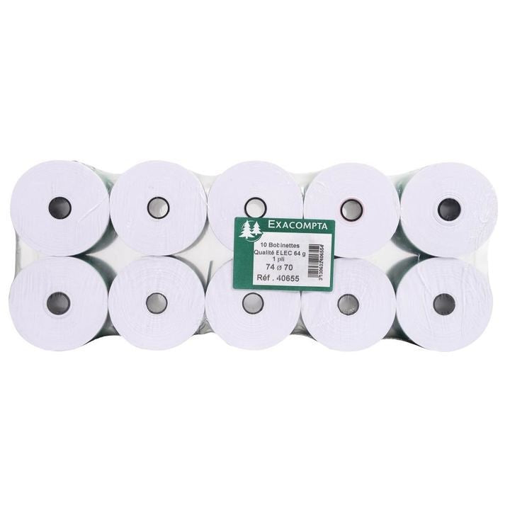Bobines Papier 1 pli 74x70x12 paquet de 10 -40% - GEO Gabon Shop Online 