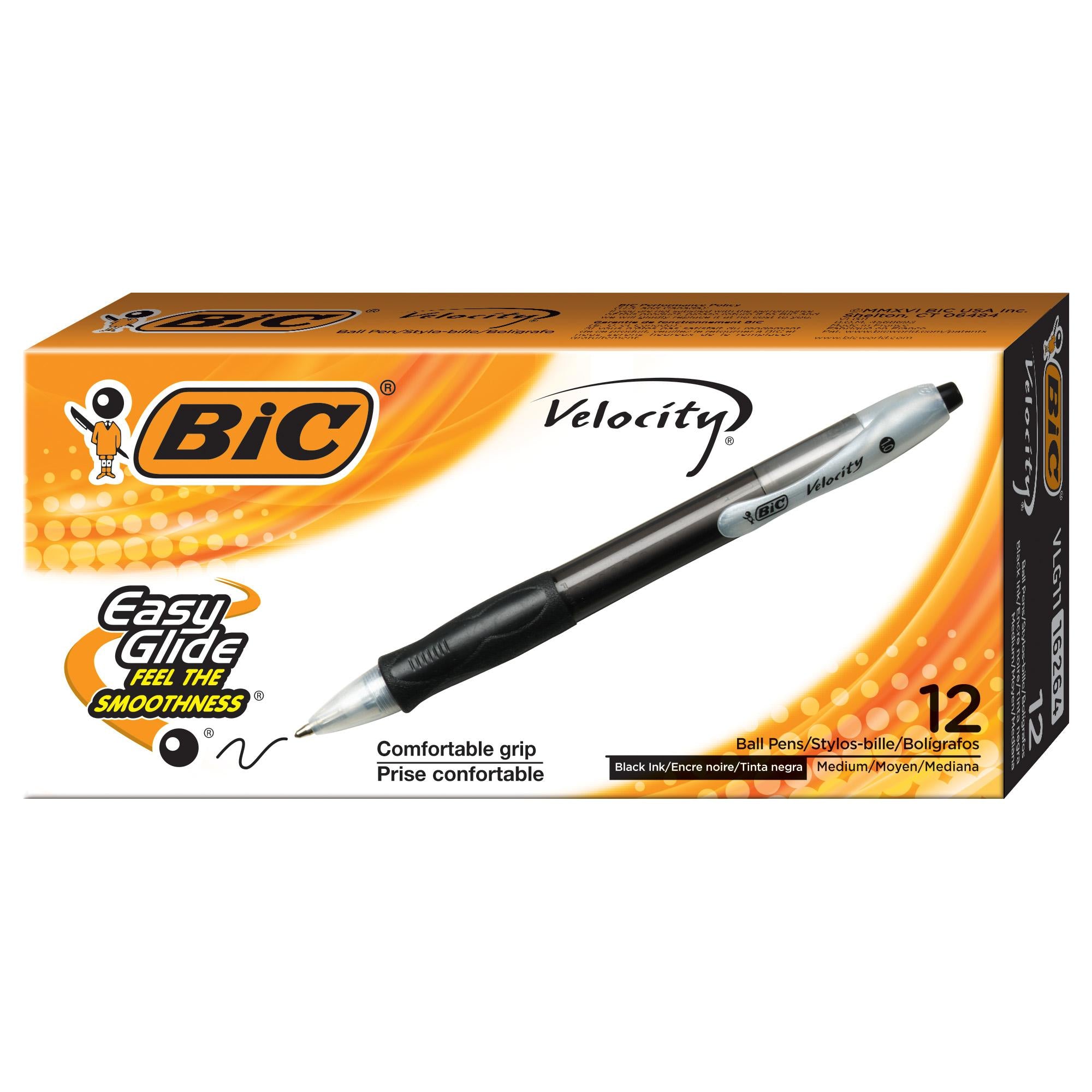 Stylos bille médium 1.0 Velocity encre noire Bte de 12 -20% - GEO Gabon Shop Online 