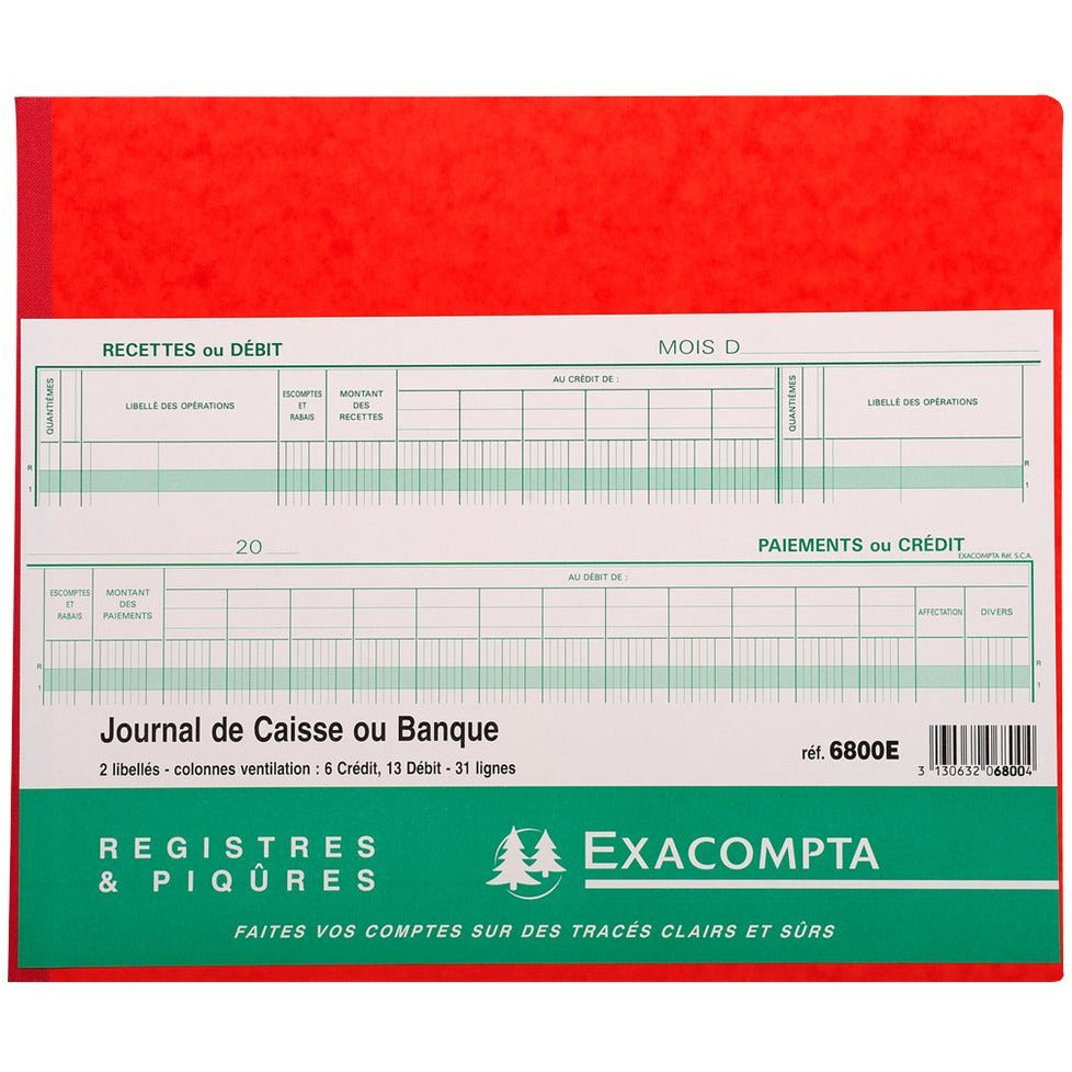 Registre Piqûre Journal Caisse ou Banque -20% - GEO Gabon Shop Online 