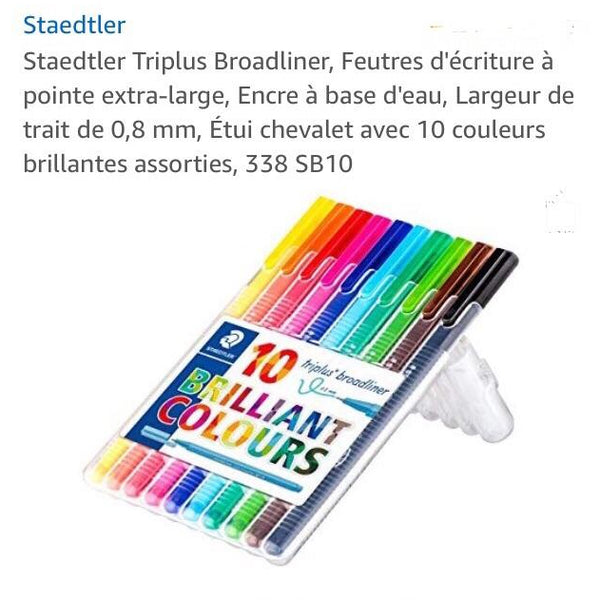 Feutres écriture Triplus Broadliner 0.8mm étui de 10 -20% - GEO Gabon Shop Online 